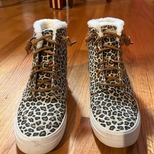 Speery top sider leopard print high top sneakers